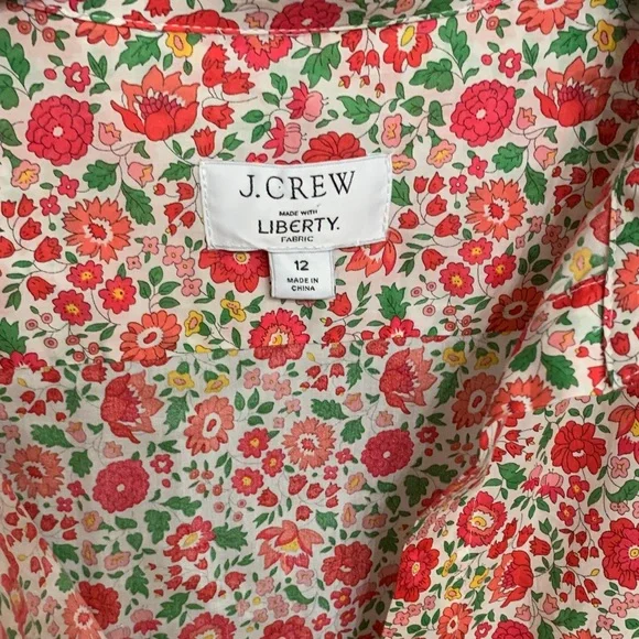 J. Crew Red and Green Floral Dress - Picture 2 of 7